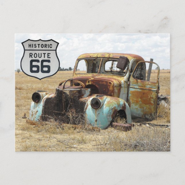 Cartão postal de viagem da rota 66 dos EUA (Frente)