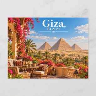 Cartão postal de viagem das Pirâmides de Gizé Egit