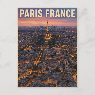Cartão postal de viagem de anime retrô de Paris Fr