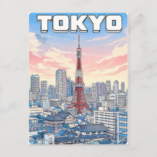 Cartão Postal de Viagem de Anime Vintage de Tóquio