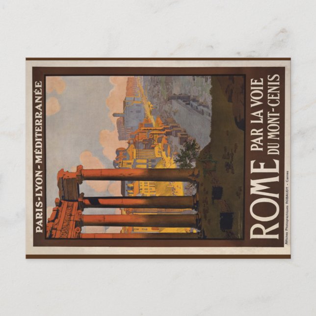 Cartão postal de viagem de arte Roma de 1920 (Frente)