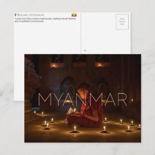 Cartão postal de viagem de Bagan, Myanmar