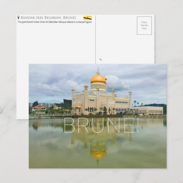 Cartão postal de viagem de Bandar Seri Begawan, Br (Frente/Verso)