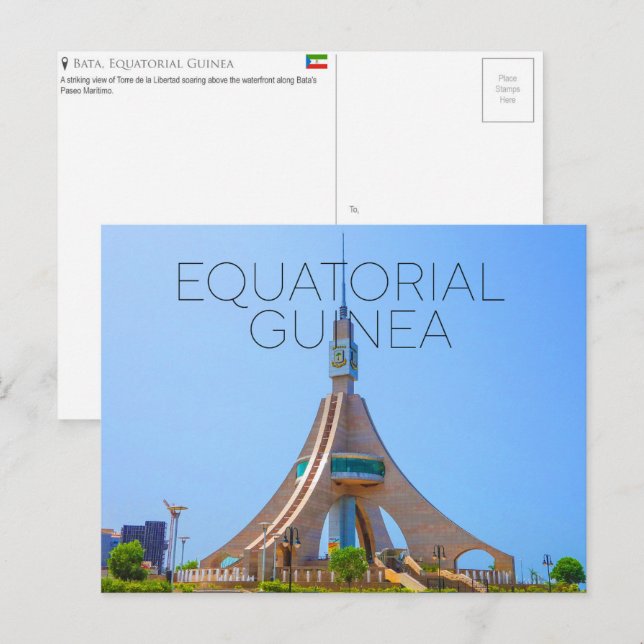 Cartão Postal de Viagem de Bata, Guiné Equatorial (Frente/Verso)