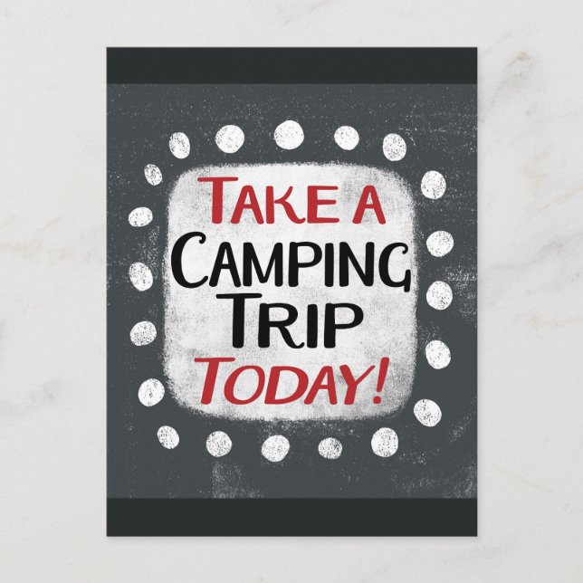 Cartão postal de viagem de camping hoje (Frente)