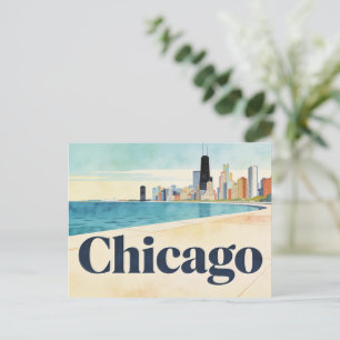 Cartão Postal de Viagem de Chicago Antigo