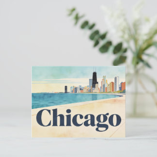 Cartão Postal de Viagem de Chicago Antigo