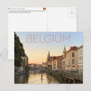 Cartão postal de viagem de Gante, Bélgica