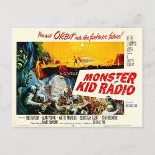 Cartão postal de Viagem de hora do rádio de crianç
