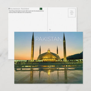 Cartão Postal de Viagem de Islamabad, Paquistão