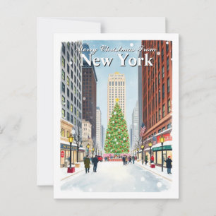Cartão postal de Viagem de Natal Nova Iorque de Wa