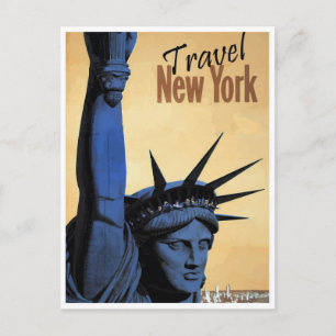 Cartão Postal de Viagem de Nova York Antigo