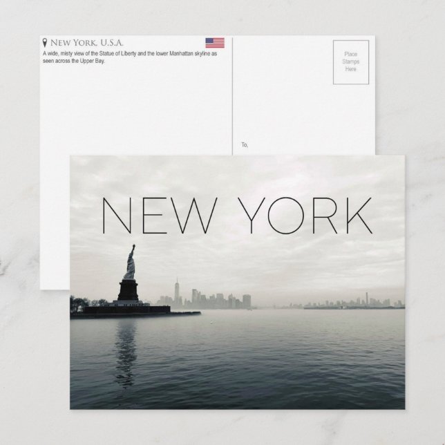 Cartão postal de viagem de Nova York, EUA (Frente/Verso)