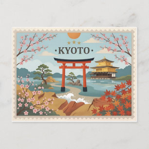 Cartão Postal de Viagem de Quioto Vintage Japão