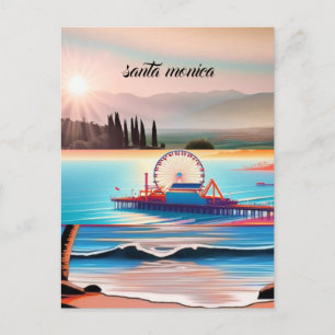 Cartão postal de viagem de Santa Mônica Califórnia