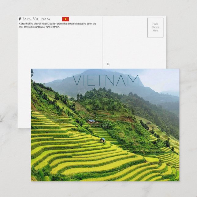 Cartão postal de viagem de Sapa, Vietnã (Frente/Verso)