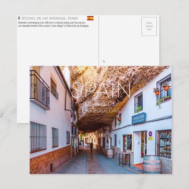 Cartão Postal de Viagem de Setenil De Las Bodegas, (Frente/Verso)