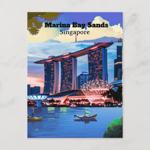 Cartão postal de viagem de Singapura, cartão posta