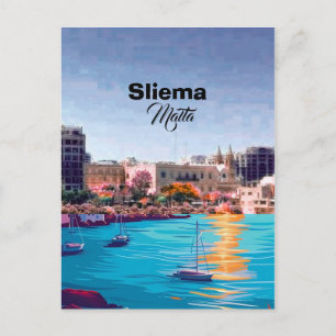 Cartão postal de viagem de Sliema Malta, Cartão po