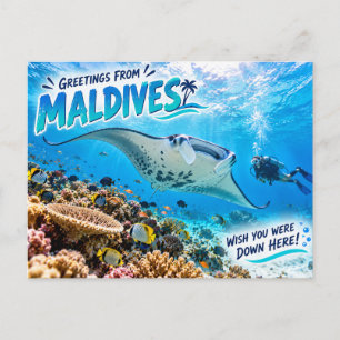 Cartão postal de viagem de snorkeling nas Maldivas