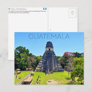Cartão Postal de Viagem de Tikal, Guatemala