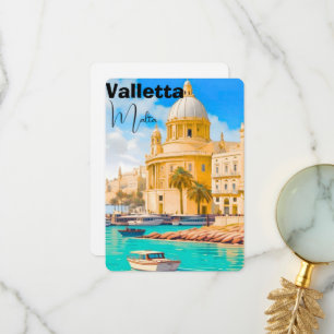 Cartão postal de viagem de Valeta Malta, Cartão po