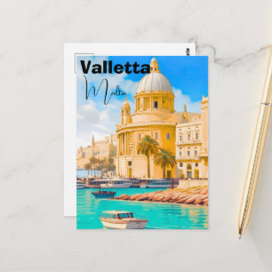 Cartão postal de viagem de Valeta Malta, Cartão po