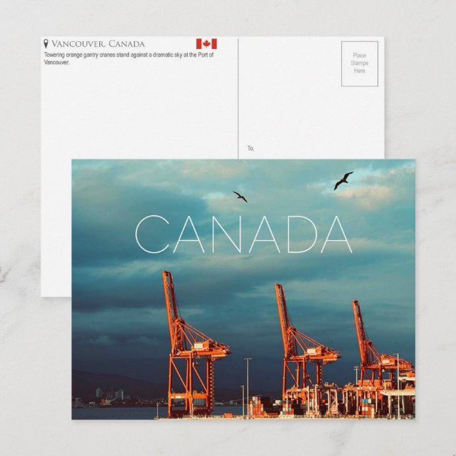 Cartão postal de viagem de Vancouver, Canadá (Frente/Verso)
