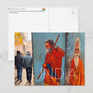 Cartão postal de viagem de Varanasi, Índia