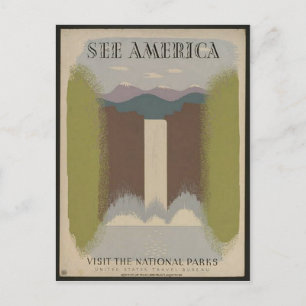 Cartão postal de Viagem de Vintage National Parks