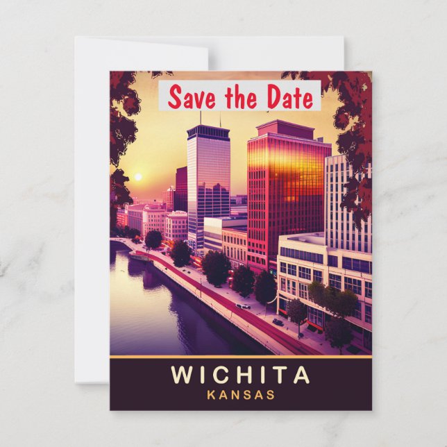 Cartão postal de viagem de Wichita, Kansas,  (Frente)