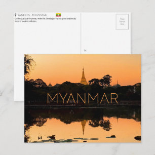 Cartão postal de viagem de Yangon, Myanmar