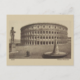 Cartão postal de viagem do Coliseu de Roma antigo