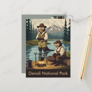 Cartão Postal de Viagem do Parque Nacional Denali 