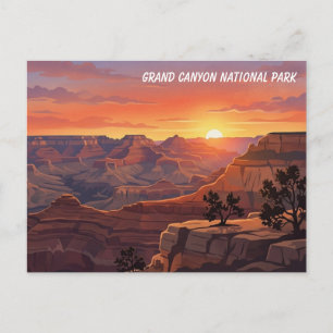 Cartão Postal de Viagem do Pôr do Sol do Grand Can