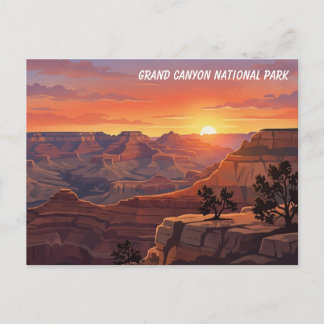 Cartão Postal de Viagem do Pôr do Sol do Grand Can