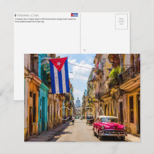 Cartão Postal de Viagem do Velho Havana, Cuba