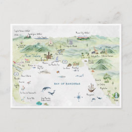 Cartão Postal de Viagem em Aquarela | Puerto Valla