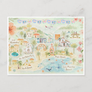 Cartão Postal de Viagem em Aquarela Sayulita Méx