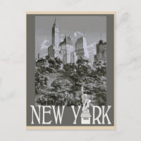Cartão postal de viagem estilo vintage de Nova Yor