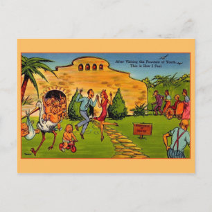 Cartão Postal de Viagem Fonte da Juventude Vintage