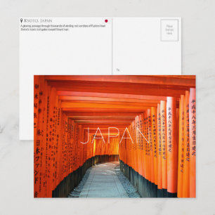 Cartão Postal de Viagem Fushimi Inari, Kyoto, Japã