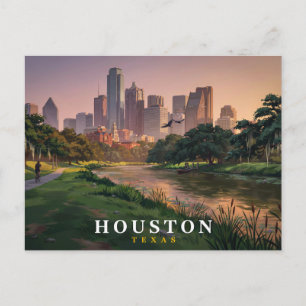 Cartão Postal de Viagem Houston Texas   Horizonte 