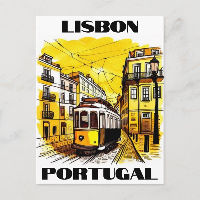 Cartão postal de viagem Lisboa Portugal (Frente)