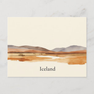 Cartão postal de viagem Minimal Boho Islândia