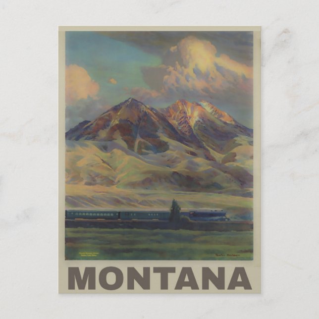 Cartão Postal de Viagem Montana Antigo (Frente)