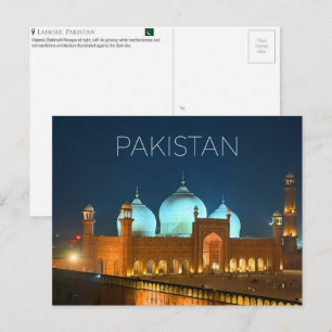 Cartão postal de viagem para Lahore, Paquistão