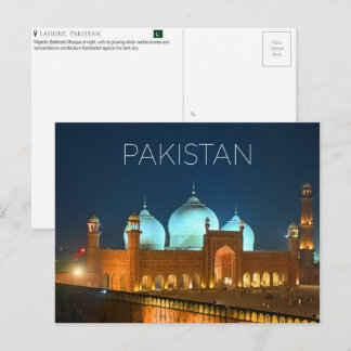 Cartão postal de viagem para Lahore, Paquistão