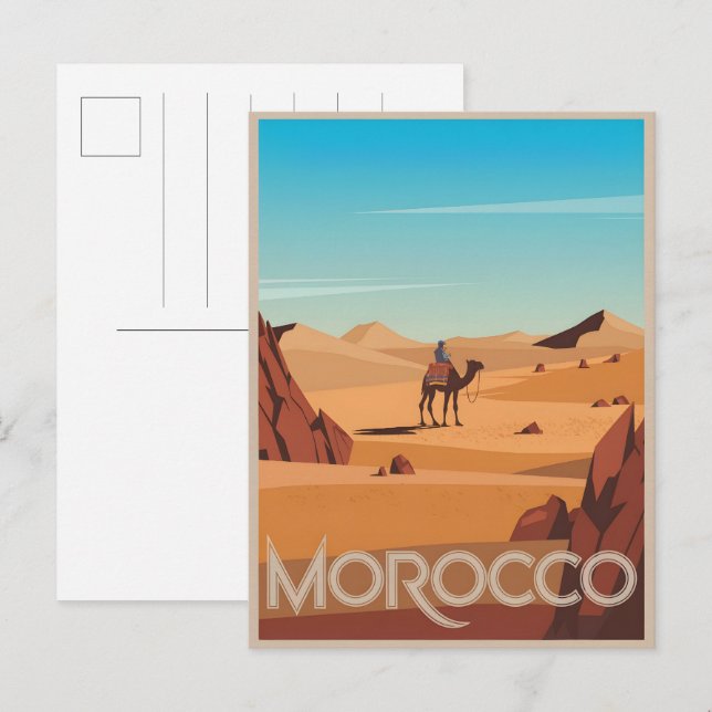 Cartão postal de viagem para Marrocos presente de  (Frente/Verso)