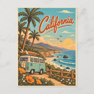 Cartão Postal de Viagem pela Costa Vintage da Cali